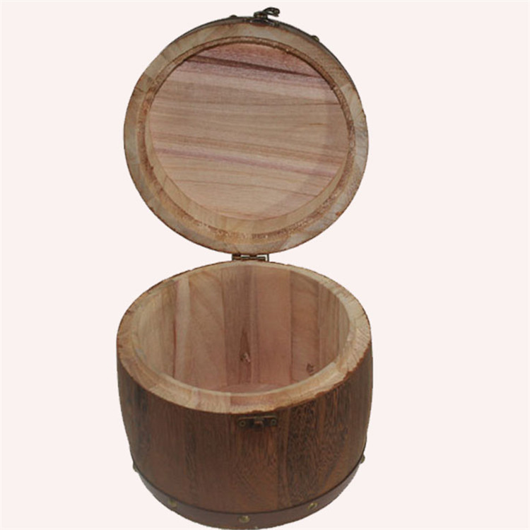 Wholesale Retro Tea Wooden Barrel Small Green Orange Tea Can Wooden Tea Packaging Gift Box Portable Storage Box Solid Wood