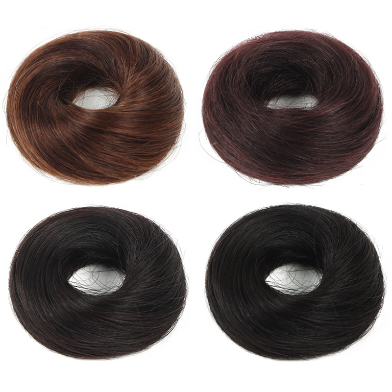 Hongxiu Preferred - Real Hair Ball Hair Circle Wig Bag Flower Bud Fluffy Natural Half Ball Hair Ornament Bun