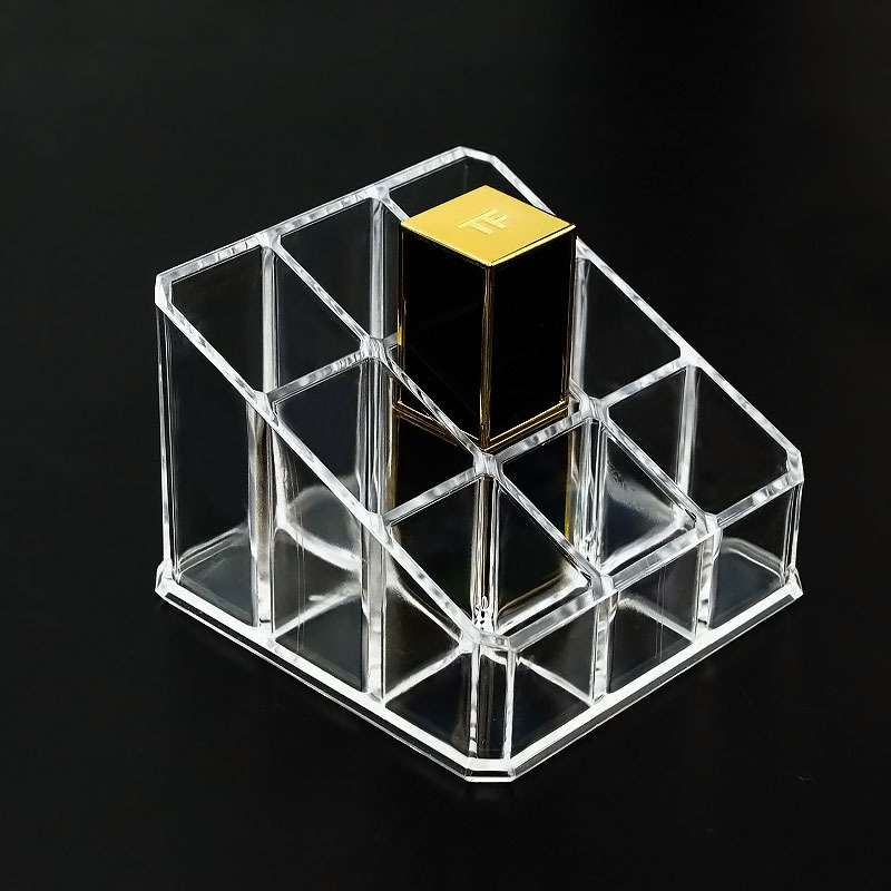 9-ячейковая подставка для губной помады прозрачная с скошенными краями косметический органайзер для столика