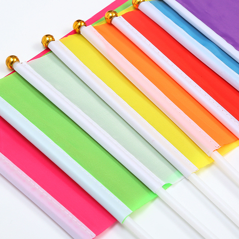 No.8 hand-cranked small colored flag small red flag games kindergarten children morning exercise solid color flag small colored flag wholesale