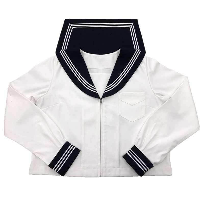 Basic White Three-Piece Sweet Girl Sailor Suit Japanese School Style Cyan Collar White Body Jk Uniform Original Class Uniform School Uniform for Girls
