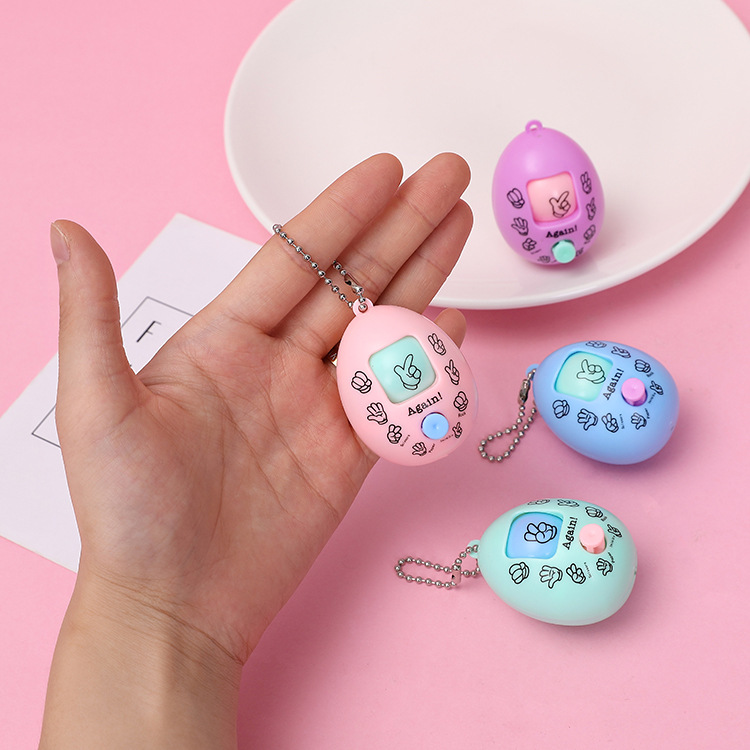 Douyin Style Guessing Egg Stone Scissors Cloth Game Egg Marking Egg Keychain Pendant Gashapon Toy Manufacturer Wholesale