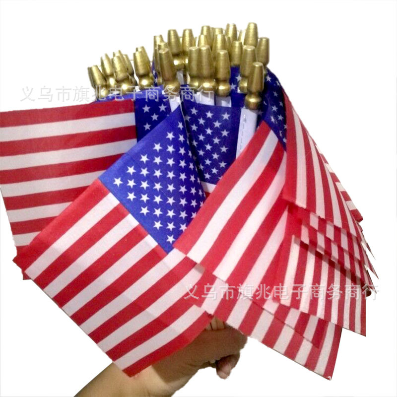 Американский флаг, деревянный флажок с заостренным деревянным шестом, полиэстер, двусторонняя печать, высококачественный деревянный флаг для пом waving, прямая продажа с завода