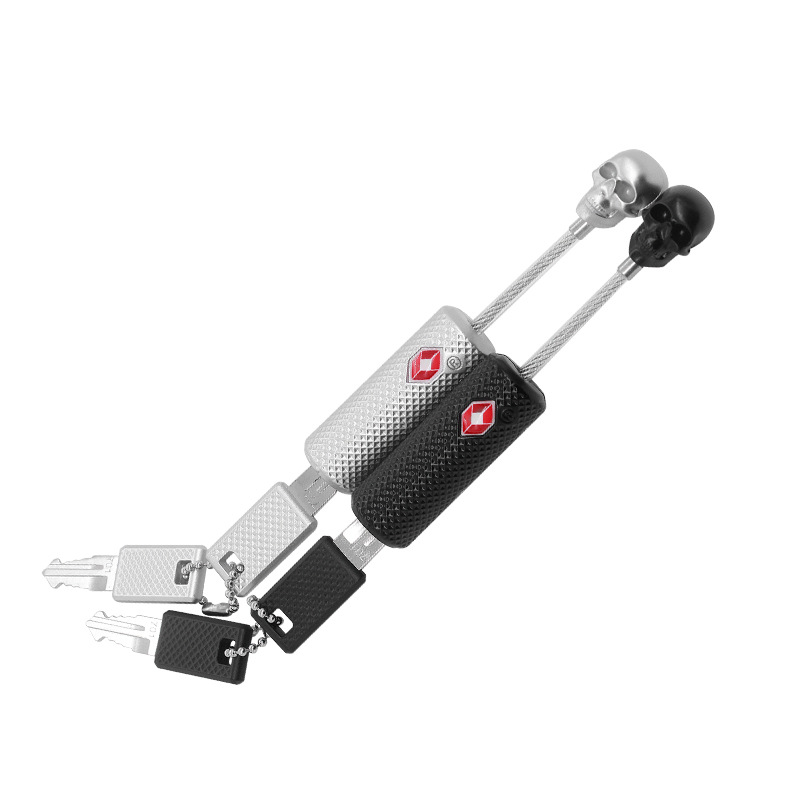 Amazon's New Spot Tsa13226 Customs Lock Wire Rope Customs Padlock Skull Customs Code Lock