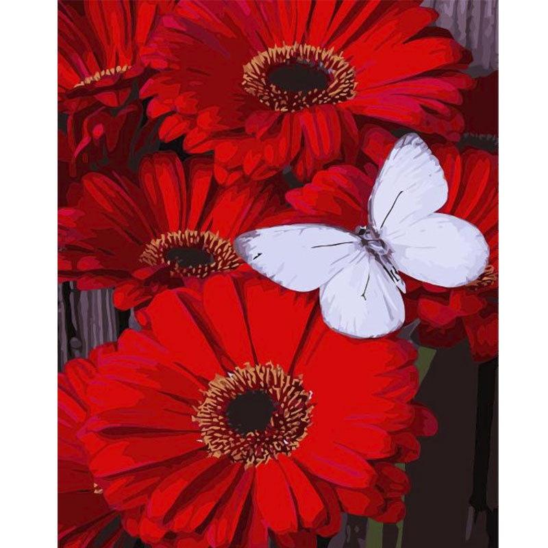 Flowers explosions hand-painted painting factory direct selling children adult leisure diy oil painting spot wholesale