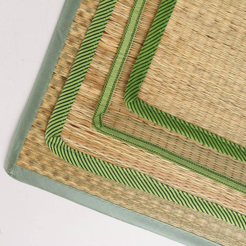 Ordinary calendered straw mat summer mat travel single straw mat portable double-sided straw mat for students and children