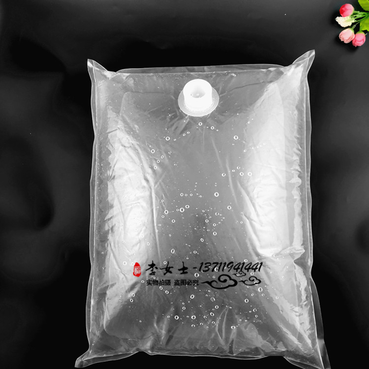 Liquid Packaging Bag with Flip-Top Valve for Milk Tea, Milk Carton-In-Bag, Suitable for Hot and Cold, Holds 10L, Transparent Sterile Bib Soft Packaging Bag