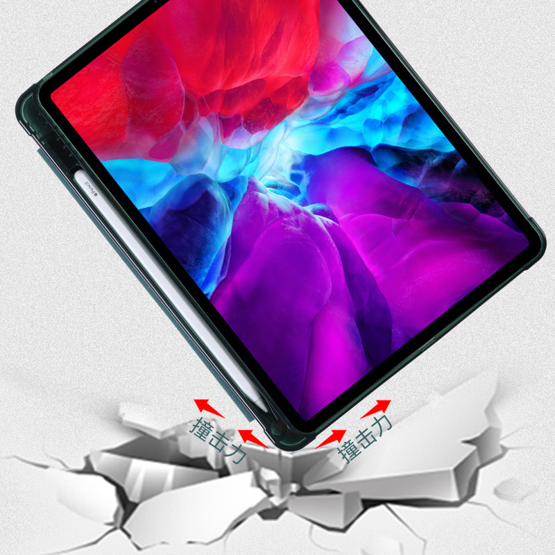 Suitable for ipad protective case pro10.5 with Pen slot 10.2 Magnetic Attraction air5 leather case mini6 tri-fold TPU soft case