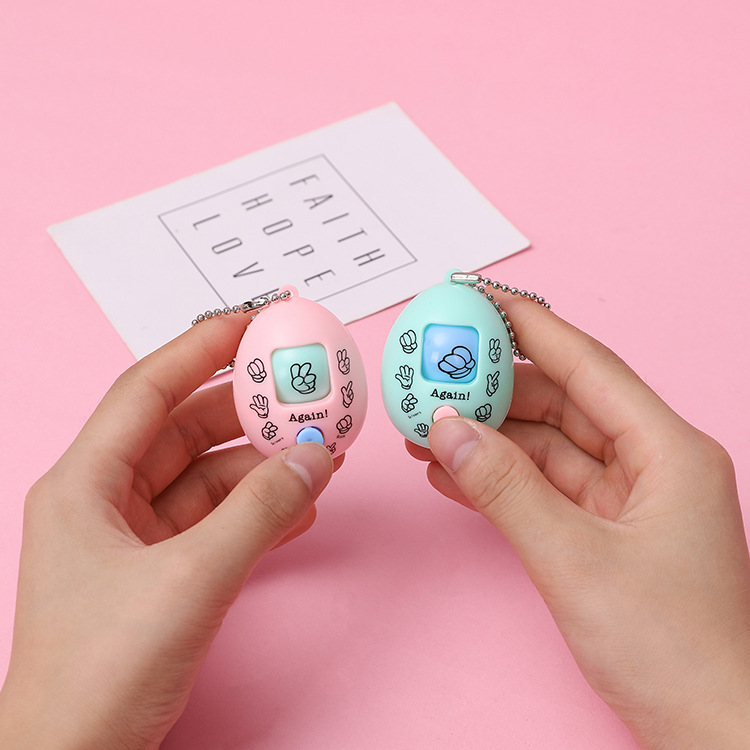 Douyin Style Guessing Egg Stone Scissors Cloth Game Egg Marking Egg Keychain Pendant Gashapon Toy Manufacturer Wholesale