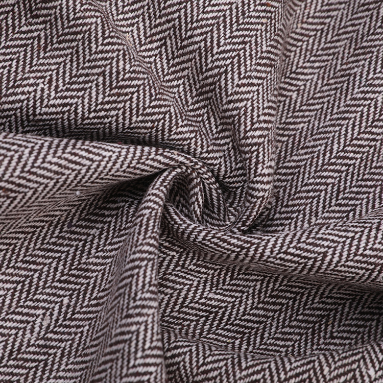 In stock fishbone pattern herringbone fabric 380g woolen warm coat suit jacket woolen fabric