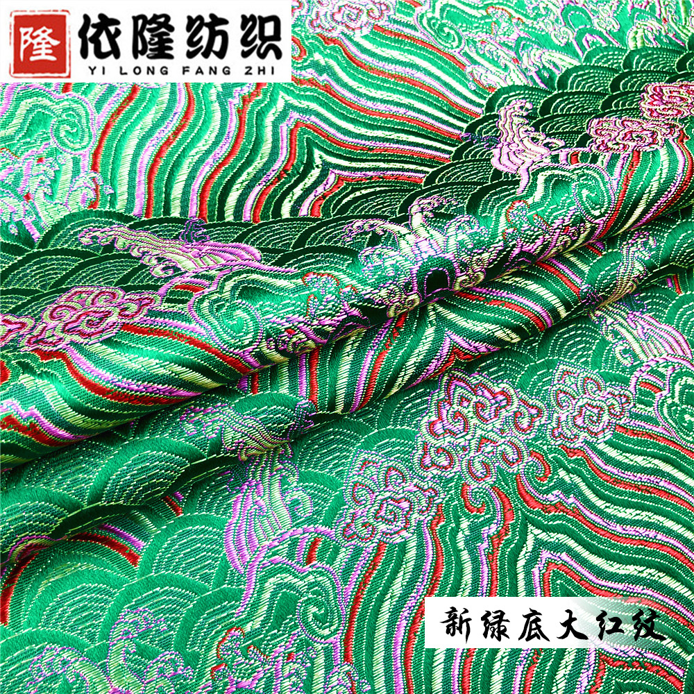 Imitation of three and five silk brocade fabric Jiangya wave pattern cheongsam Tang clothing children's clothing fabric medicine bag brocade box packaging cloth