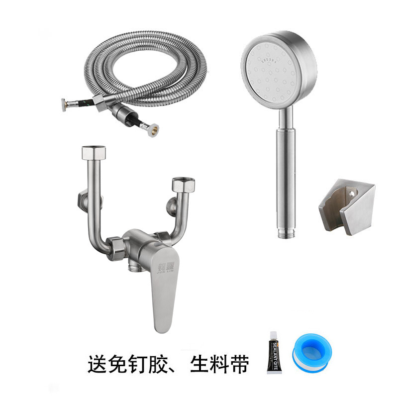 Manufacturer Produces 304 Stainless Steel Electric Water Heater Mixing Valve Bath Faucet Hot and Cold U-Shaped Valve Exposed Faucet