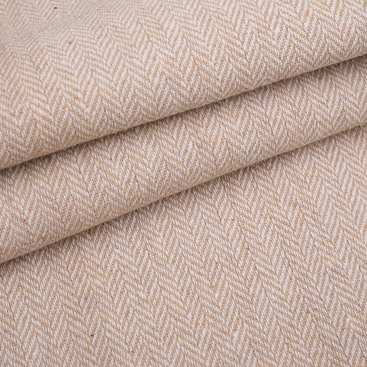 In stock fishbone pattern herringbone fabric 380g woolen warm coat suit jacket woolen fabric
