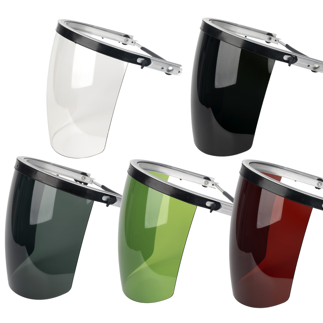 PC protective mask face screen with safety helmet aluminum bracket portable anti-impact splash tension spring welding cap welding mask