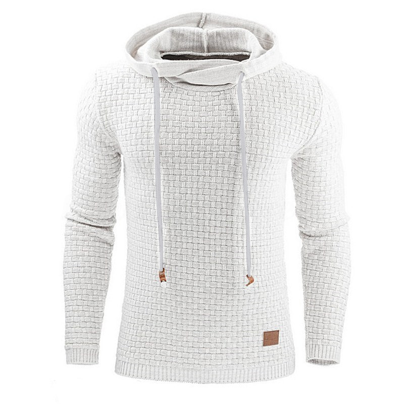 Autumn and Winter New European and American Men's Jacquard Sweatshirt Long-Sleeved Hoodie Warm Color Hooded Sweatshirt Jacket