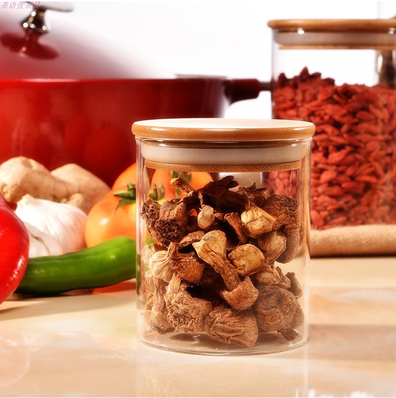 Glass Sealed Jar Food Grade Tea Tangerine Peel Storage Jar with Lid Grain Storage Jar Storage Bottle Bean Jar