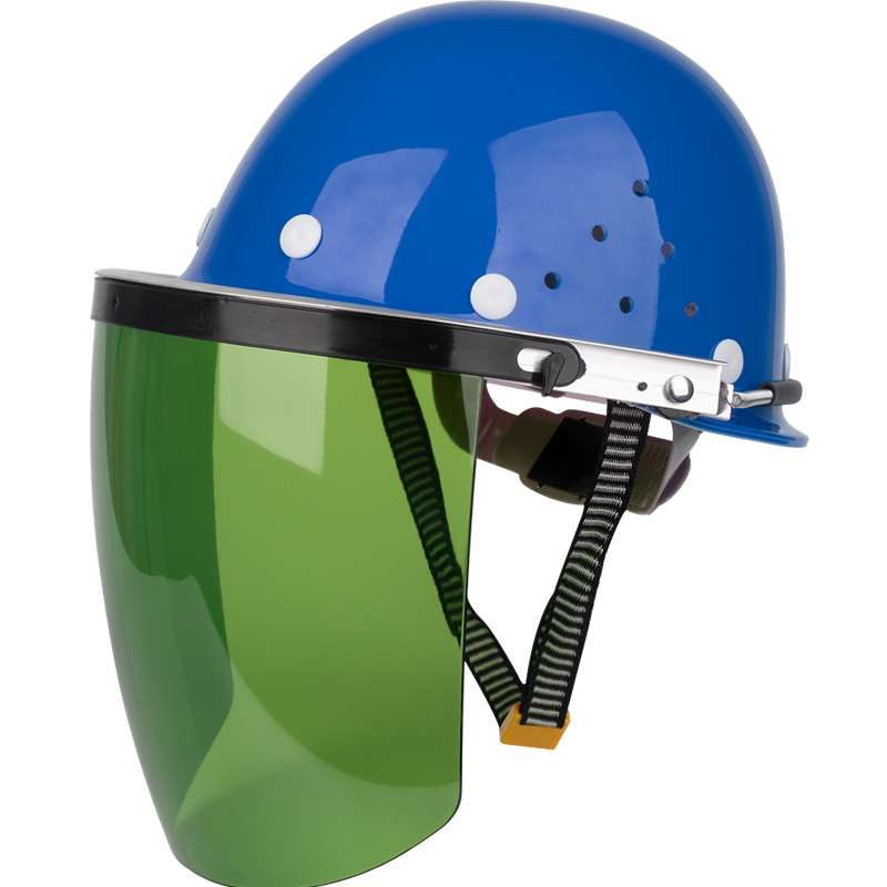 PC protective mask face screen with safety helmet aluminum bracket portable anti-impact splash tension spring welding cap welding mask
