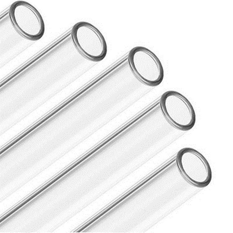 Borosilicate glass straw diameter 8mm high temperature resistant round straw borosilicate transparent elbow factory wholesale