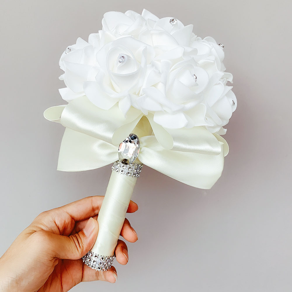 XF09 bridal bouquet wholesale wedding foam simulation bouquet wedding flowers manufacturers in stock cross-border supply
