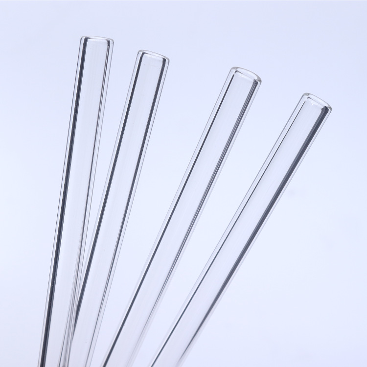 Borosilicate glass straw diameter 8mm high temperature resistant round straw borosilicate transparent elbow factory wholesale