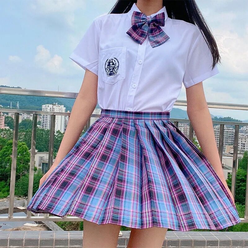 Japanese collection jk uniform pleated skirt women's plaid skirt gentle one-knife skirt suit student uniform cute college style
