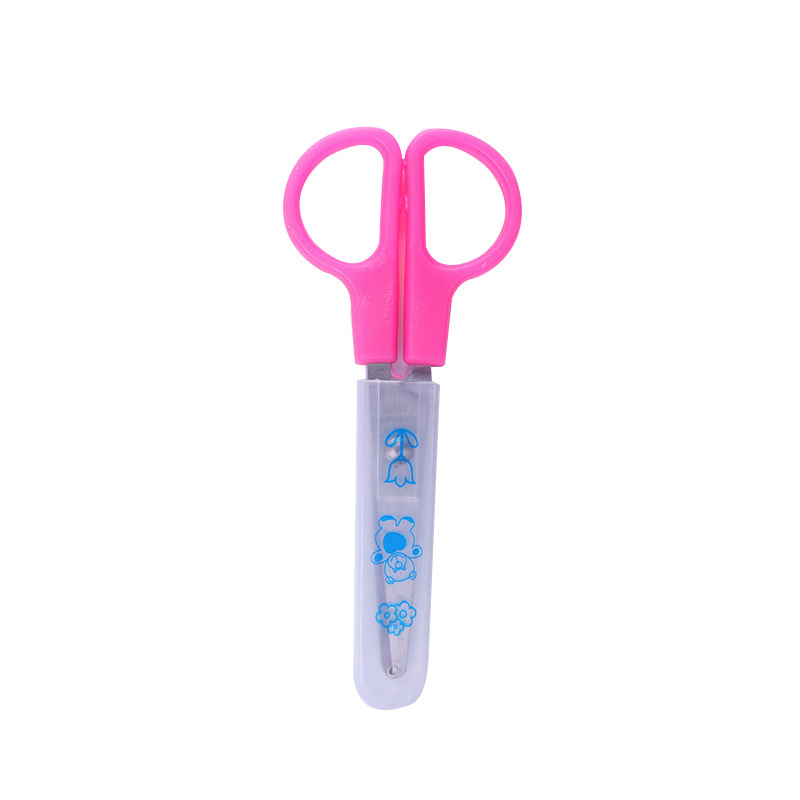 6021 Cartoon Scissors Primary School Children's Handmade Cutter Scissors with Cover for Kindergarten DIY Paper-cut Safety Stationery Wholesale