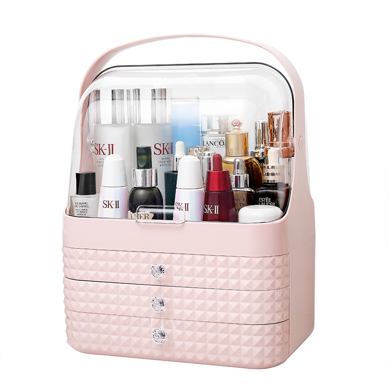 Korean Style Large Capacity Cosmetic Box Portable Cosmetic Storage Portable Multi-layer Desktop Toiletry Cosmetic Storage Box