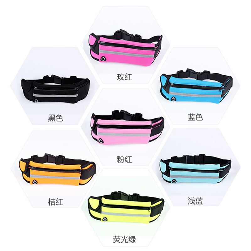Solid Color Outdoor Sports Waist Bag with Large Capacity, Mountain Climbing and Running Waist Bag, Portable Anti-Sweat Waist Bag with Logo Printed