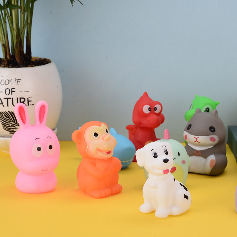 Vinyl Artificial Cartoon Small Animal Toy Pinch and Scream Baby Bath and Water Toy Kidsren's Educational Interactive Toy