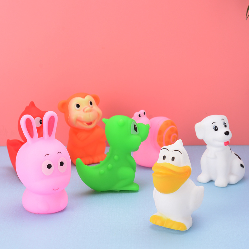 Vinyl Artificial Cartoon Small Animal Toy Pinch and Scream Baby Bath and Water Toy Kidsren's Educational Interactive Toy
