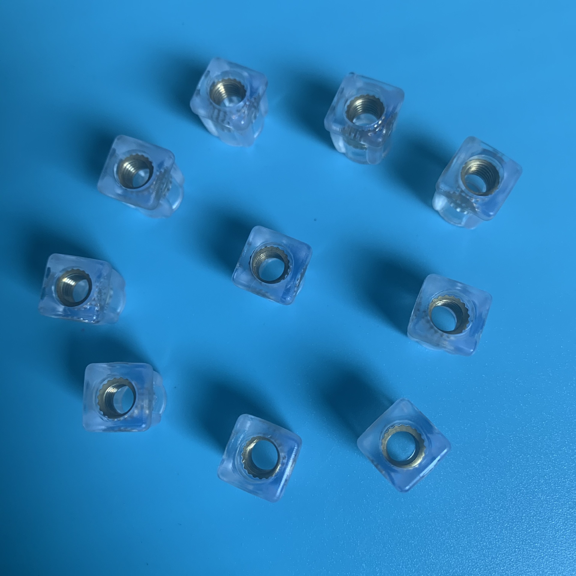 10*10 transparent square tube nut plug square adjustable foot pad plastic plug twist rubber head nut