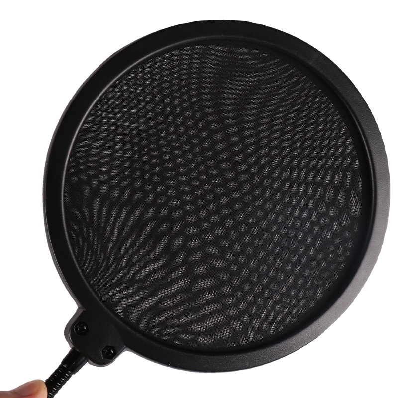 Cross-Border Exclusive Large Anti-Spray Net Live Broadcast Microphone Set with Windscreen, Stand, and Sound Card Equipment for Windproofing and Noise Reduction