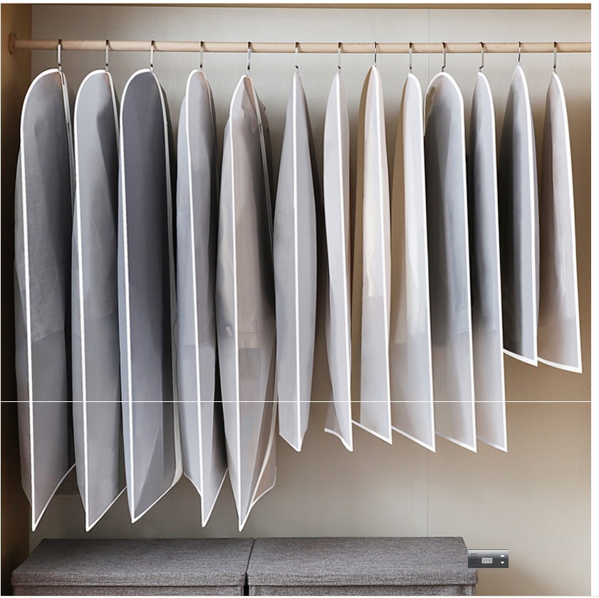 Clothes Dust Cover Hanging Pocket Clothes Dust Cover Suit Storage Hanging Down Jacket Household Wardrobe Coat Bag