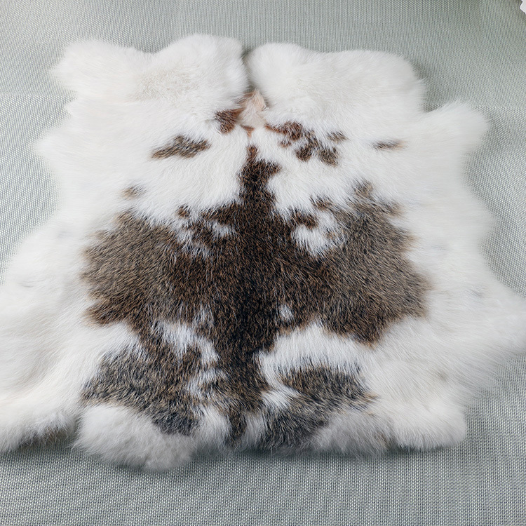 Factory Direct Sales Rabbit Skin Whole Rabbit Fur Leather Home Furnishings Car Decoration Photo Props Natural Color Rabbit Skin
