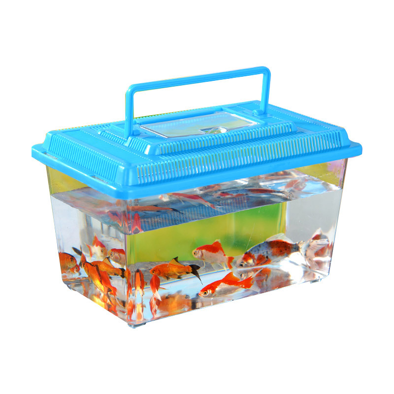 Large, Medium and Small Portable Transparent Pet Feeding Box Turtle Tank Transport Box Plastic Goldfish Tank Closed Hamster Cage