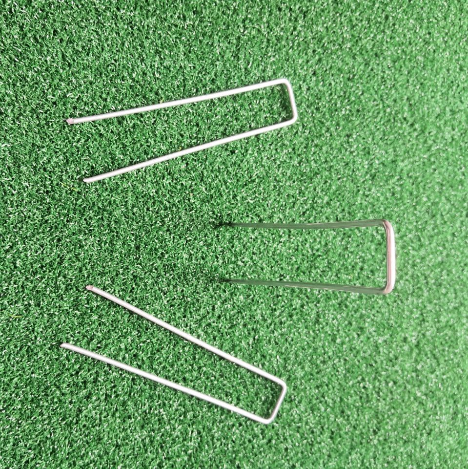 Galvanized U-Shaped Ground Staples for Securing Greenhouse Mulch Film, Anti-Grass Cloth Staples for Gardening, 15cm Long Gardening Staples