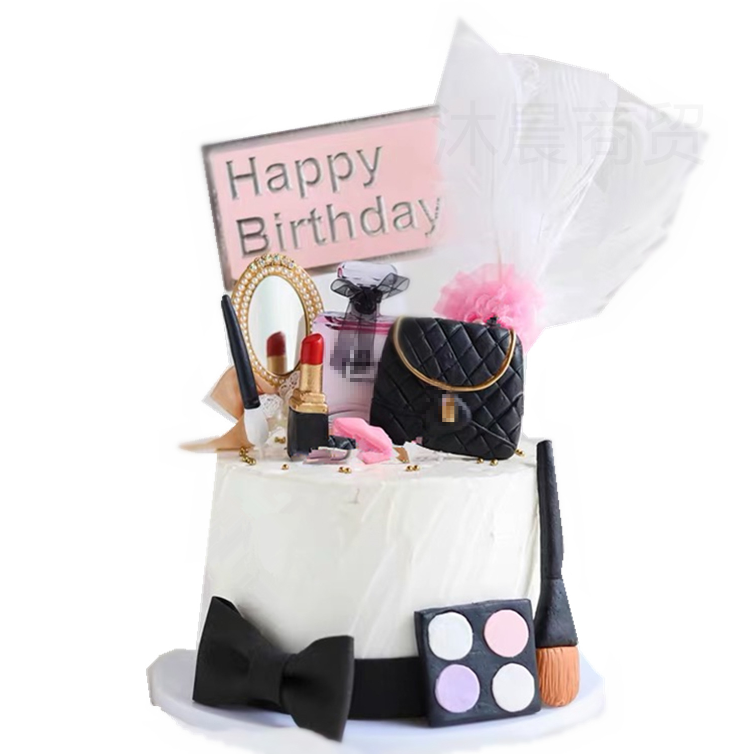 Украшение для выпечки торта Мягкая керамика Косметичка Помада Тени для век Косметика Флакон для духов Бант Богини встраивание