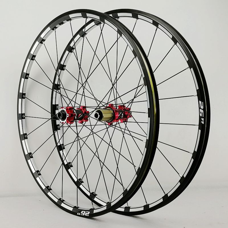 Pasak Mountain Bike Quick Release Bucket Shaft Wheel Set 24 Holes Straight Pull Type 4 Bearing Disc Brake Wheel Three Sides Cnc29"