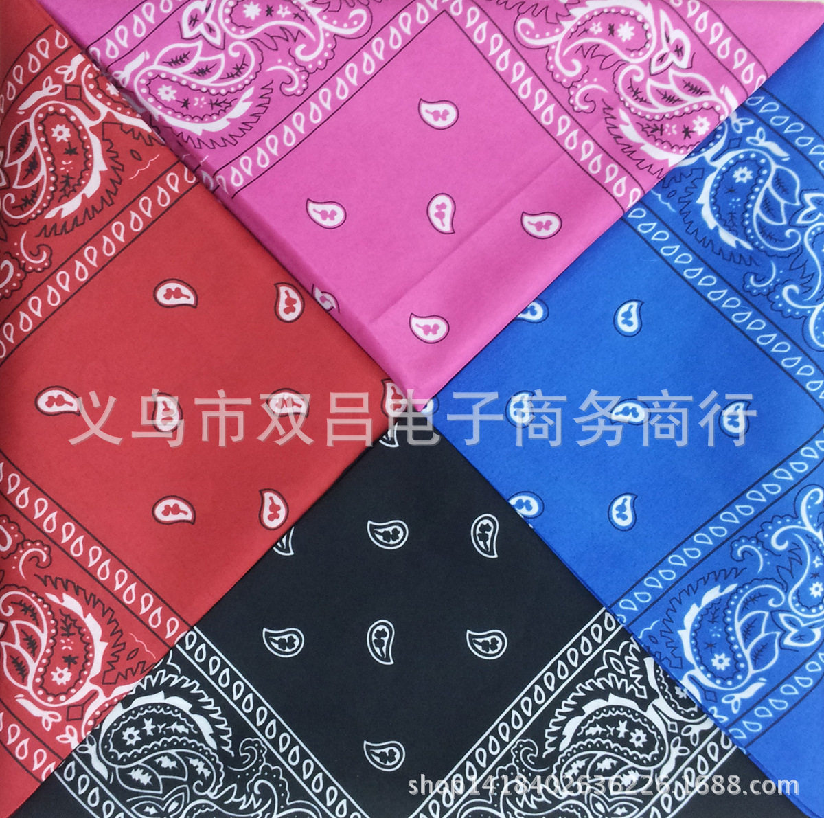 Yiwu Imitation Cotton Harajuku Printed Insect Square Scarf Fashionable Hip-Hop Cashew Flower Hip-Hop Hiphop Headscarf