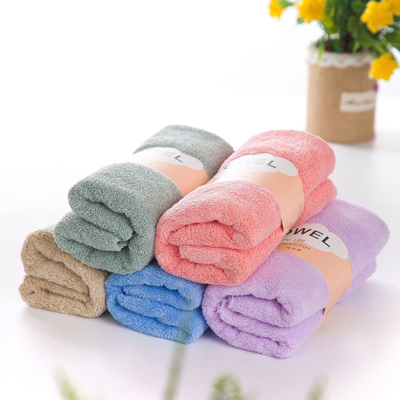 Factory in stock coral fleece towel plain absorbent face towel company welfare staff gift towel wholesale