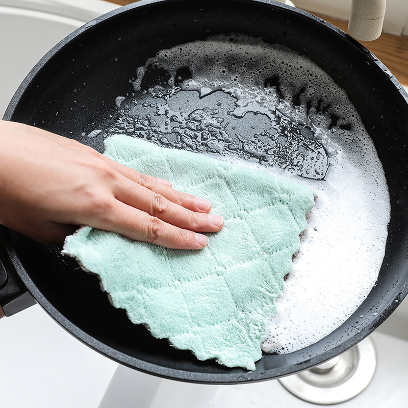 Cleaning Dish Cloth Household Absorbent Dish Cloth Oil-free Kitchen Supplies Special Towel for Wipe Table Household Scrubbing Cloth