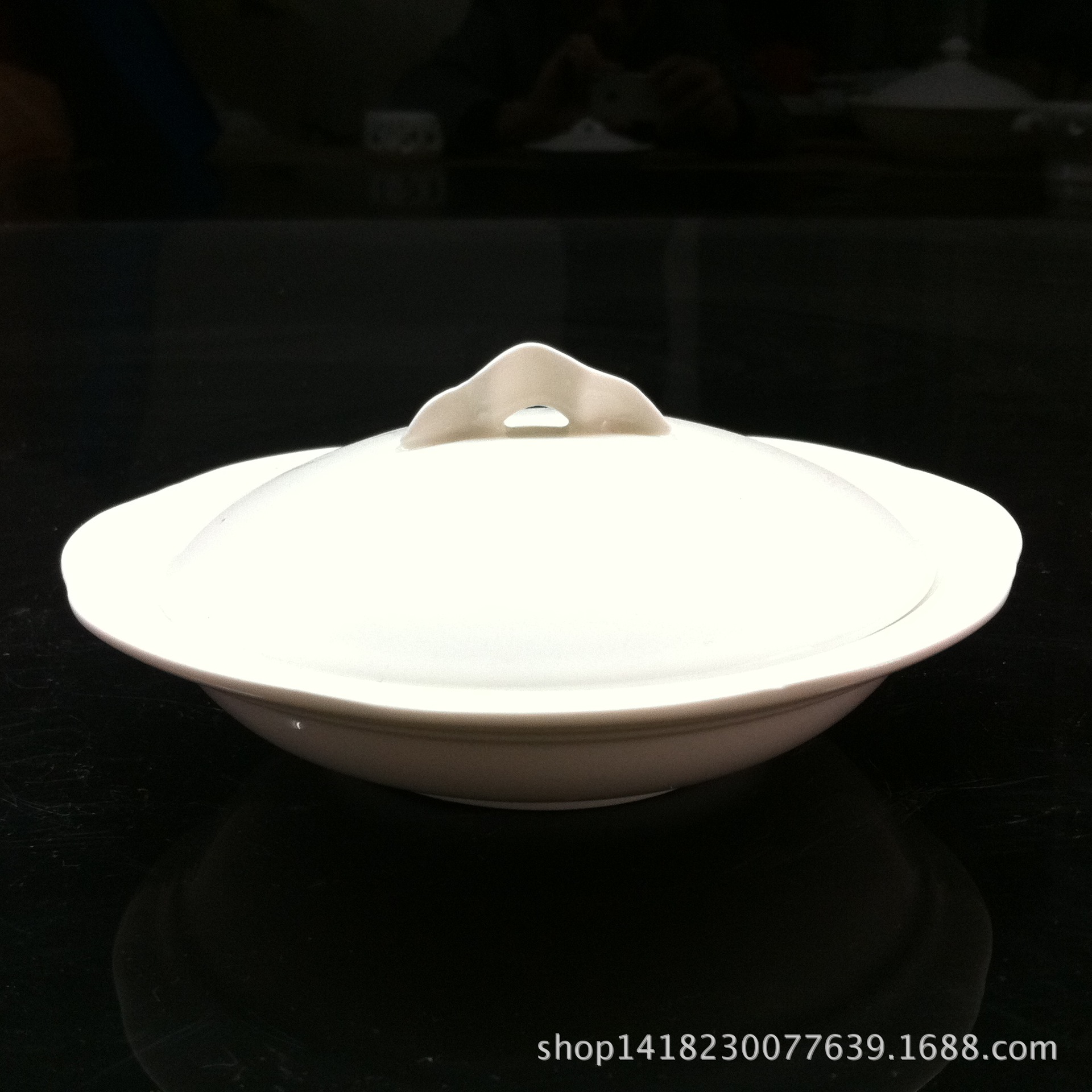 Hotel supplies ceramic stew cup daily ceramic water-proof stew Cup 6 7 inch butter dish alcohol stove with LOGO