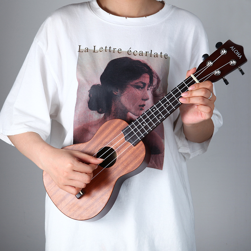 21 inch wooden ukulele can play small guitar children's musical instruments wholesale logo mahogany core Wood