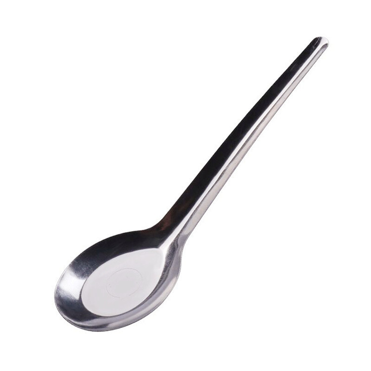 Non-Magnetic Stainless Steel Spoon with the Character for Prosperity, Suitable for Canteens and Fast Food Restaurants, Thickened Long-Handled Spoon for Home Use, Suitable for Watermelon