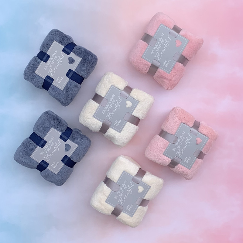 Coral Fleece Love Square Wedding Gift Water Absorbent Towel Hand Gift Wash Face Towel Full Moon Return Gift Gift Box Accessories