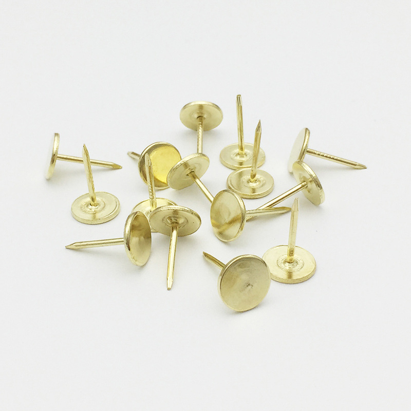 Flat head pushpin lengthened thickened soft bag bubble nail sofa decorative wallpaper fixed nail antique push nail flat round