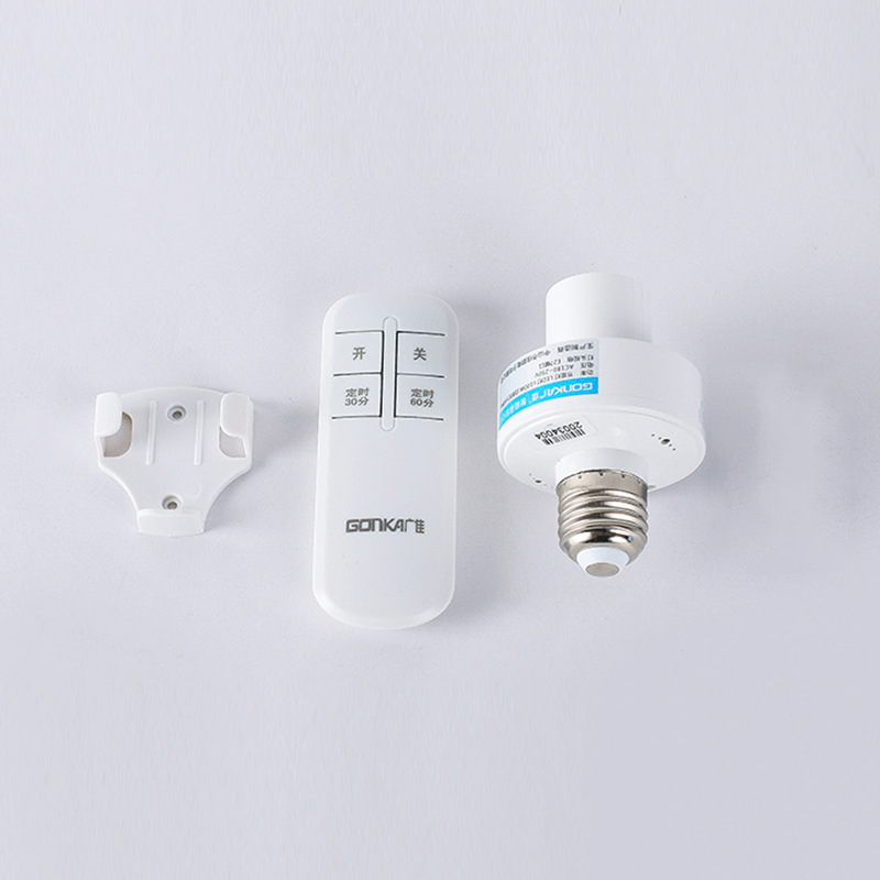 IntElligEnt WirElEss REmotE Control Lamp HoldEr Wiring-frEE Through-wall REmotE Control Switch E27 ScrEw/ Car Front SunshadE