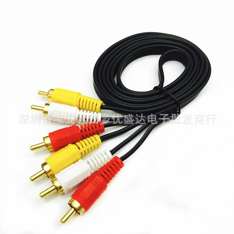 3-to-3 Rca Lotus Cable 6-Head Audio Cable 1.8m 5.1m Three-To-Three Video Cable Set-Top Box Av Cable