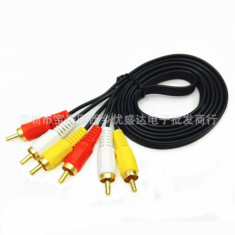 3-to-3 Rca Lotus Cable 6-Head Audio Cable 1.8m 5.1m Three-To-Three Video Cable Set-Top Box Av Cable
