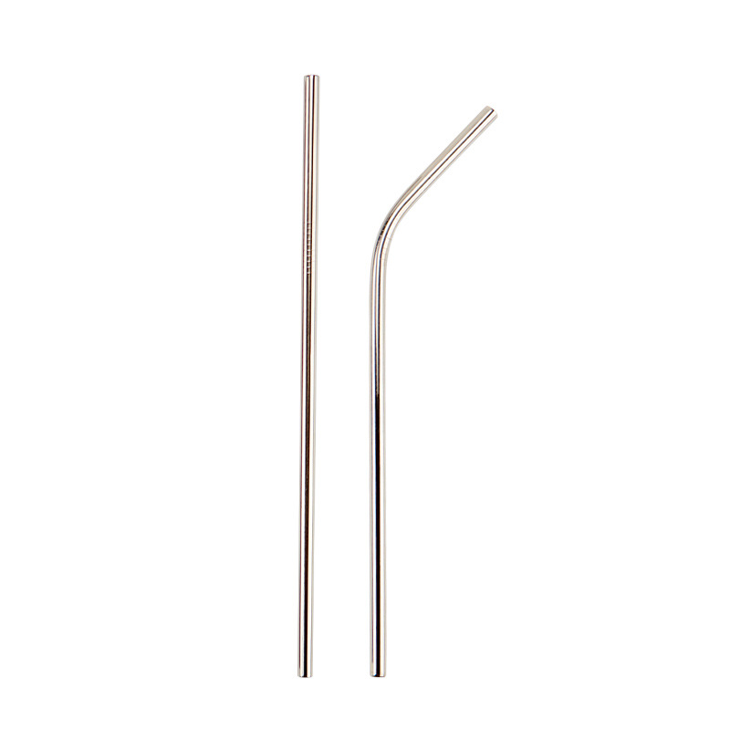 Cross-border 304 stainless steel straw manufacturers wholesale Amazon color milk tea coffee beverage metal straw set